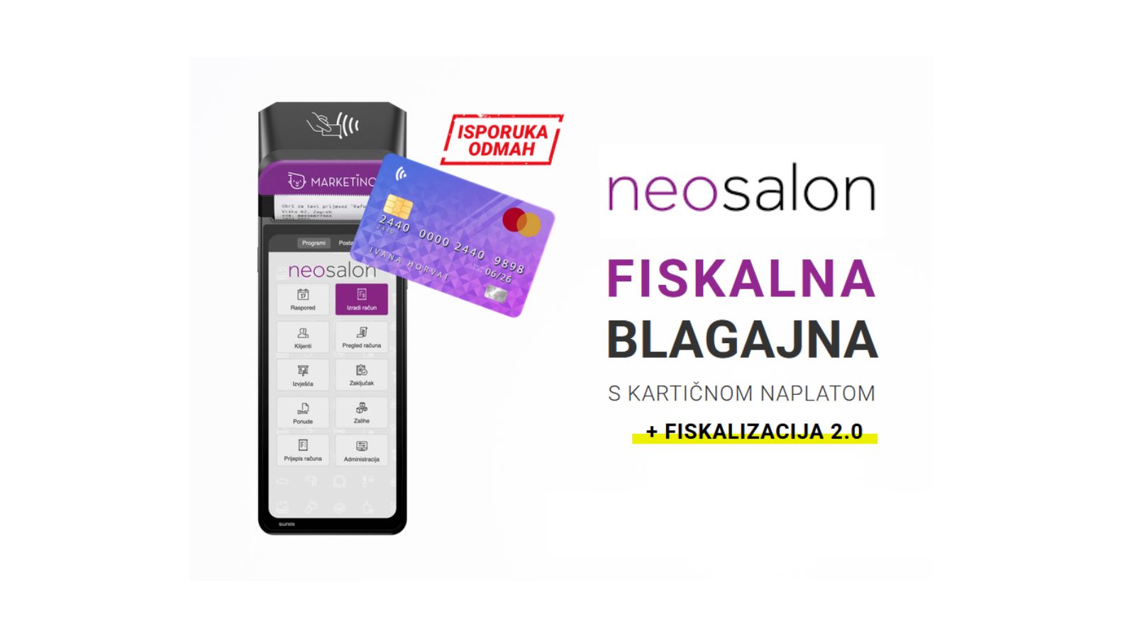 Neosalon fiskalna blagajna i karticno placanje Vodice